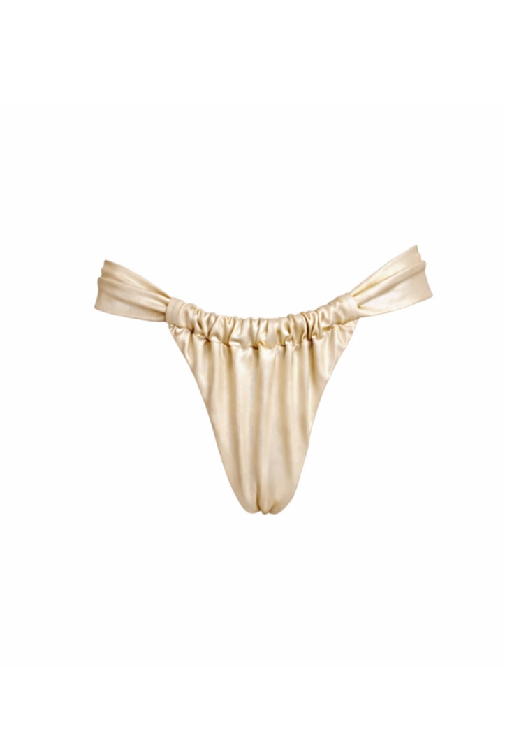 Braguita bikini dorado claro metalizado, tipo cortina, colección Lumière