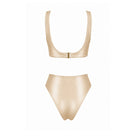 Amelié Lumière Light Gold bikini with high-waisted Brazilian coverage bottom, back view