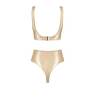Amelié Lumière Light Gold bikini with high-waisted thong bottom, back view