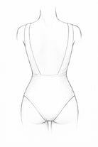 Bañador Kaïa Atelier visto por detrás con escote profundo en la espalda y cobertura clásica, diseño limpio y tirantes anchos