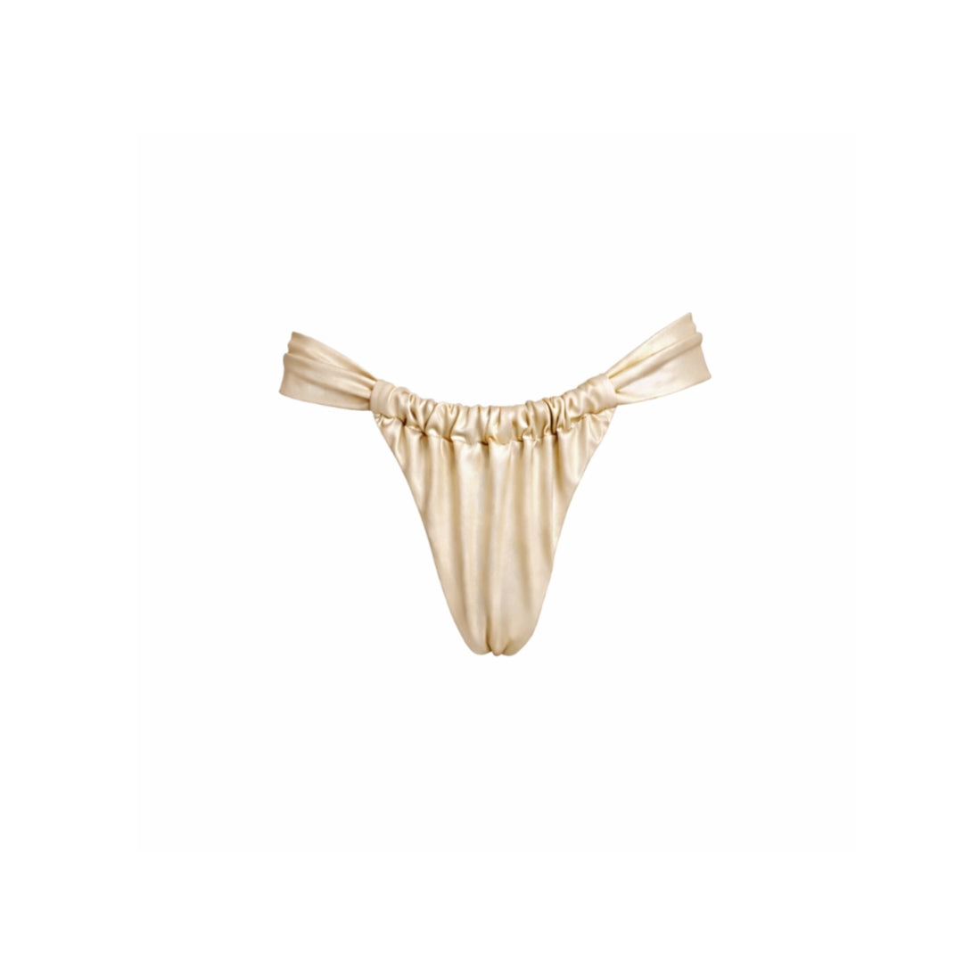 Braguita bikini dorado claro metalizado, tipo cortina, colección Lumière