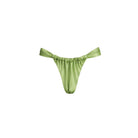 Braguita bikini verde claro metalizado tipo cortina, colección Lumière