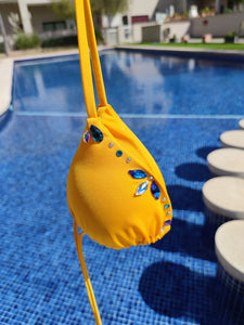 NC-0139 / Yellow sunflower bikini with crystals